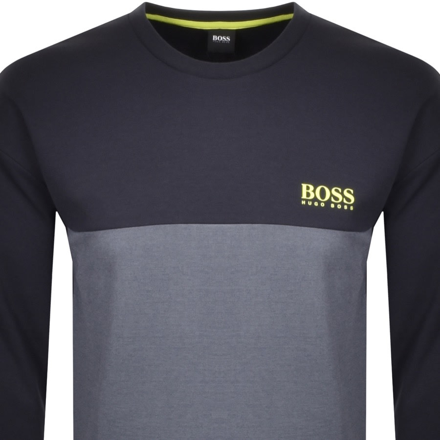 Alternative Image for ProductBOSS Bodywear Logo Crew Neck Sweatshirt Navy2